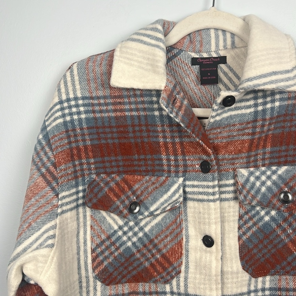 Canyon Creek oversized NWT cozy women’s small plaid shacket - Picture 2 of 7